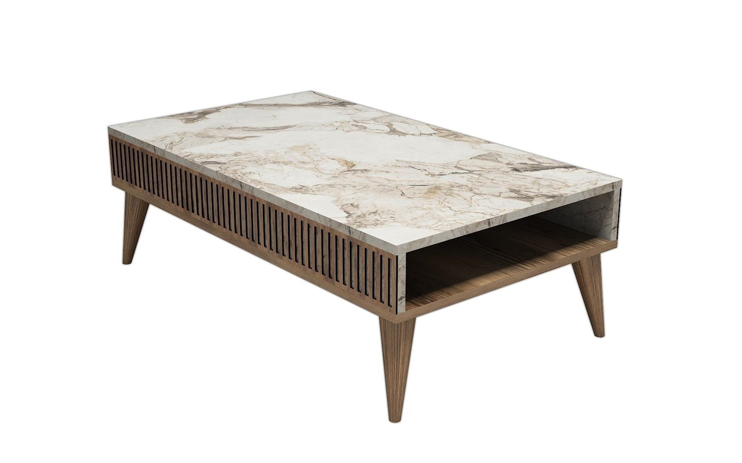 Masuta de cafea Milan, nuc + alb  3